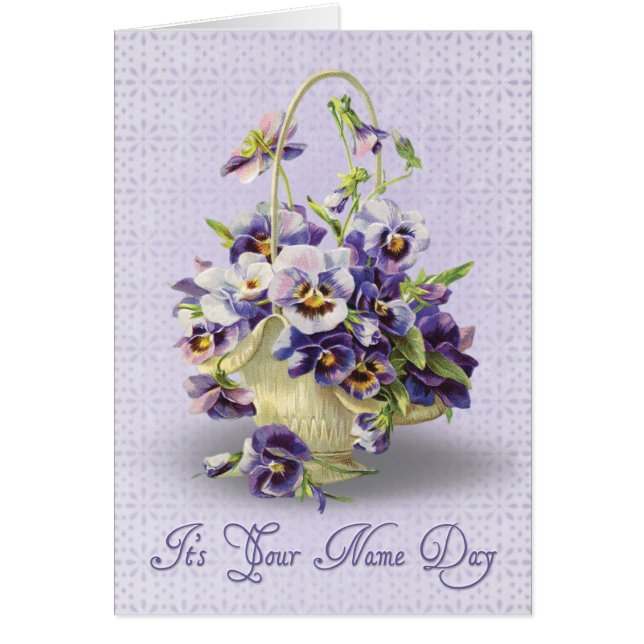 Name Day pansy basket (Front)