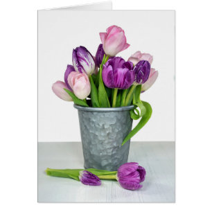 Name Day-pink and purple tulip bunch