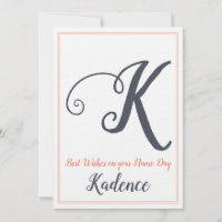 Name Day Saint's Day Letter K Monogram