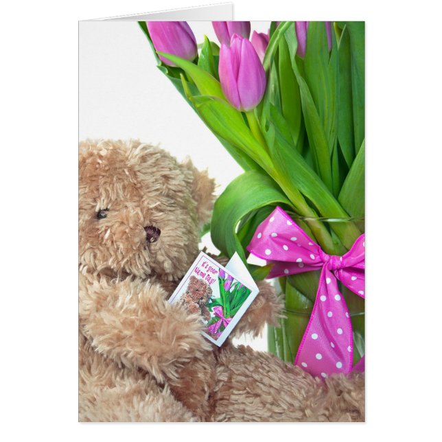 Name Day-teddy bear with tulips (Front)