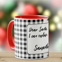 Name, Dear Santa Buffalo Check 11oz or 15oz Combo