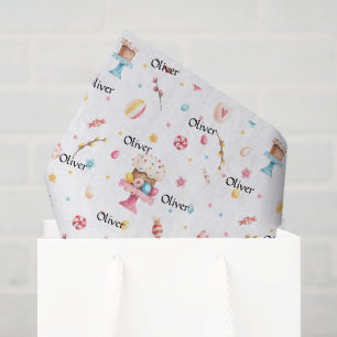 Name, Decorative Eggs Candy Spring-Easter Pattern Tissue Paper