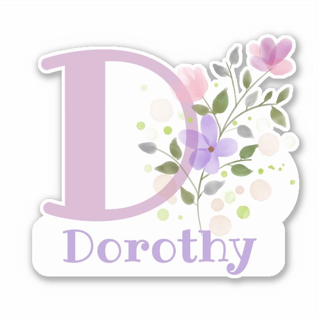 Name Dorothy & Initial with Floral Design (Front)