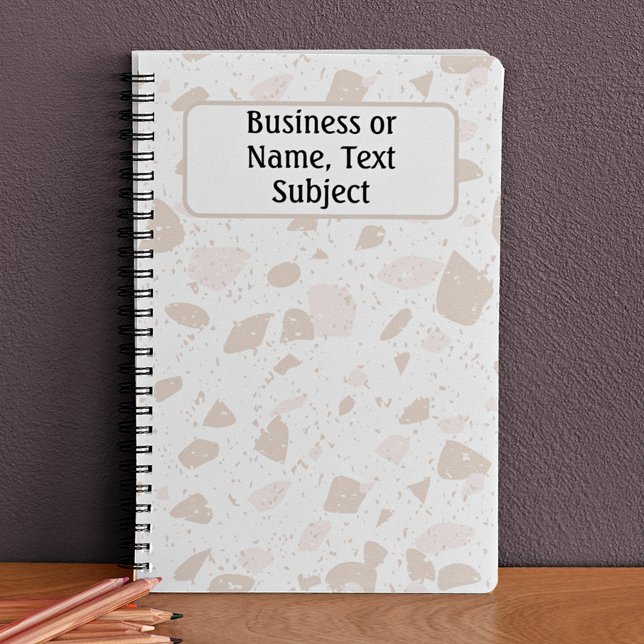 Name. Earth Tone Marble Chips Terrazzo Pattern, Notebook (Creator Uploaded)