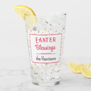 Name, Easter Blessings Spring Pattern Pint Glass