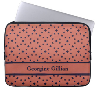 name elegant old rose dark blue laptop sleeve
