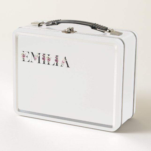 Name Emilia Metal Lunch Box (Front)