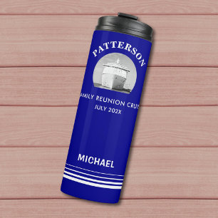 Name, Family Reunion Cruise Dark Blue Thermal Tumbler