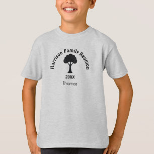 Name, Family Reunion Kids-Youth XS-XL Grey T-Shirt
