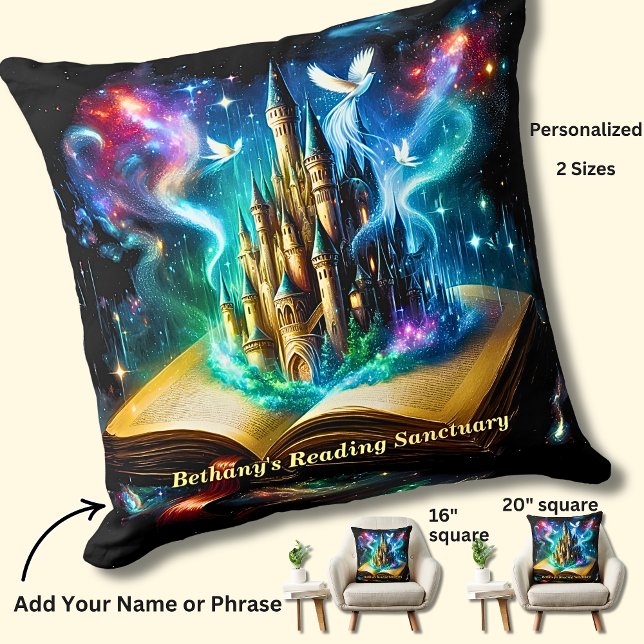 Name, Fantasy Castle Book Novel Reading Sanctuary Cushion (Creator Uploaded)