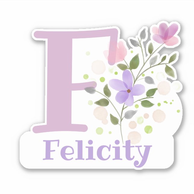 Name Felicity & Initial with Floral Design (Front)