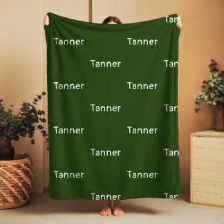 Name Fleece Blanket Olive Custom Birthday Gifts