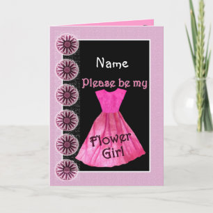 NAME Flower Girl Invitation PINK Dress