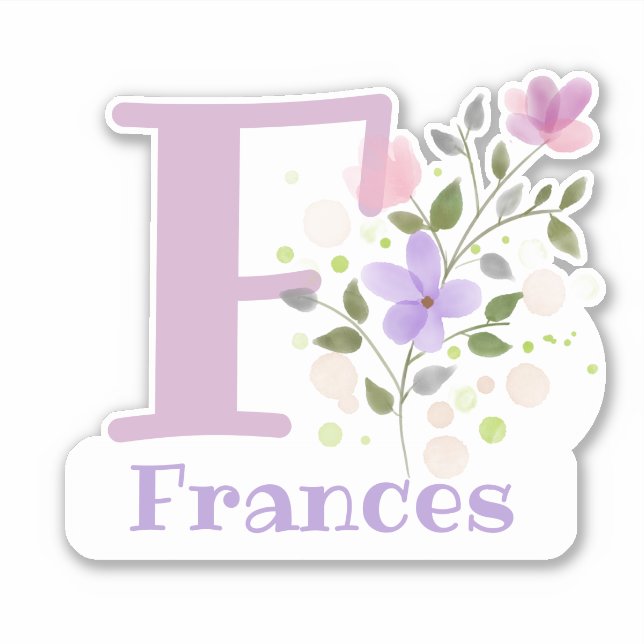 Name Frances & Initial with Floral Design (Front)