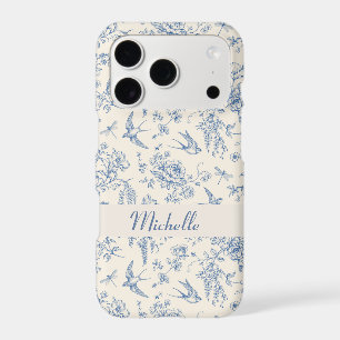 Name French Country Toile de Jouy Blue Pattern