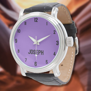 Name Girl Boy Women Men Amethyst Modern Watch