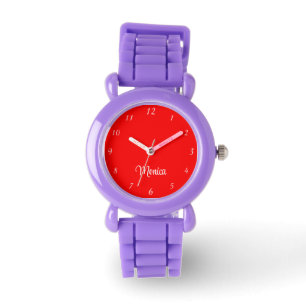 Name Girl Boy Women Men Red Elegant Modern Watch