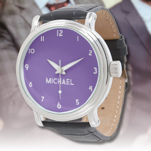 Name Girl Boy Women Men   Royal Purple Stylish Watch