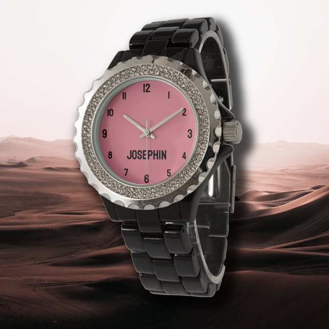 Name Girl Boy Women Men | Salmon Pink Modern Watch (Creator Uploaded)