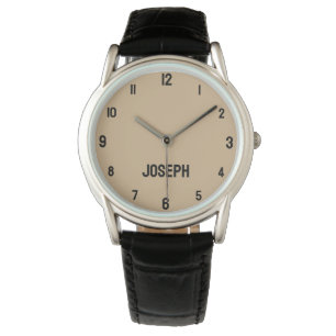 Name Girl Boy Women Men   Tan Modern Watch
