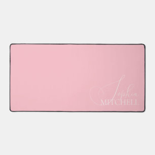 Name Girly Script Pink Desk Mat