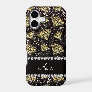 Name gold diamond black glitter