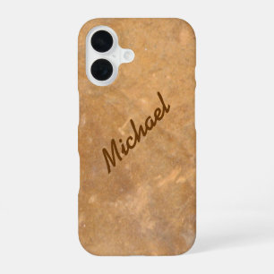 Name Gold Stone Look iPhone 16 Case