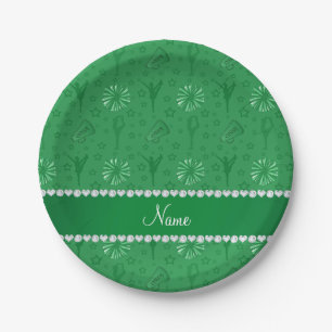 Name green cheerleading pompoms bullhorns stars paper plate