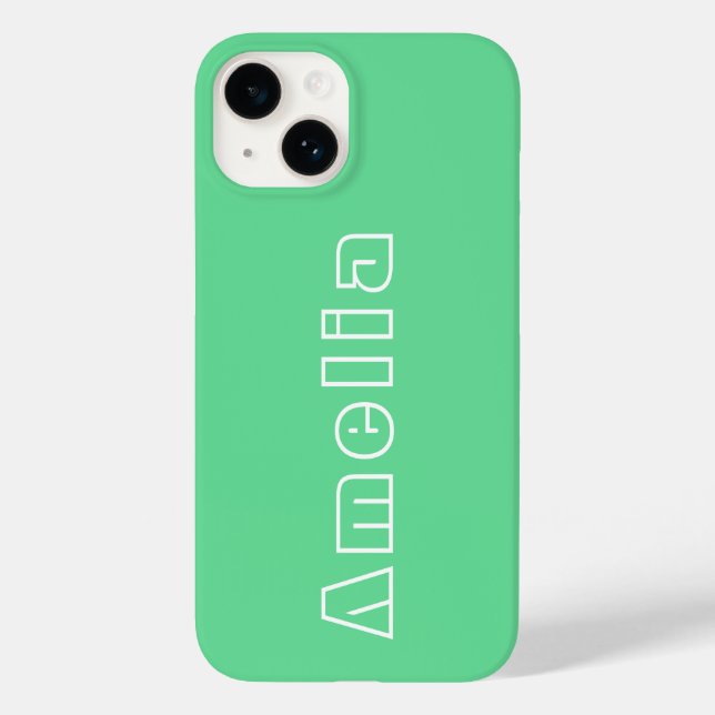 Name Green Simple Modern Typography Case-Mate iPhone Case (Back)