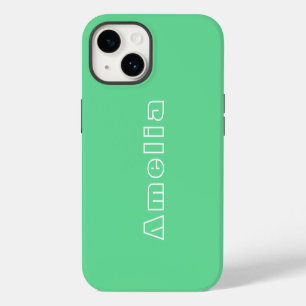 Name Green Simple Modern Typography iPhone 14 Case