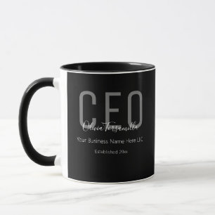 Name Grey Black CEO Coffee Mug