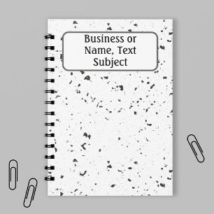Name, Grey & Black Small Marble Chips Terrazzo Notebook