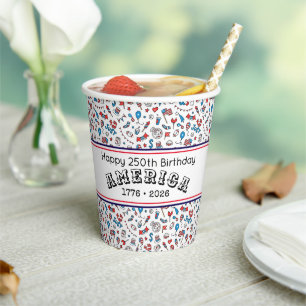 Name    Happy 250th Birthday America Years Cute Paper Cups
