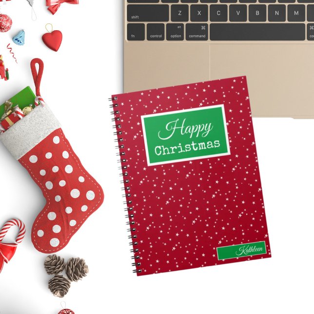 Name, Happy Christmas Red and Green Notebook (Creator Uploaded)