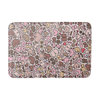 Name humour neutral breast pattern bath mat