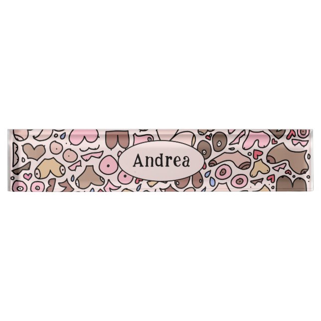Name humour neutral breast pattern nameplate (Front)