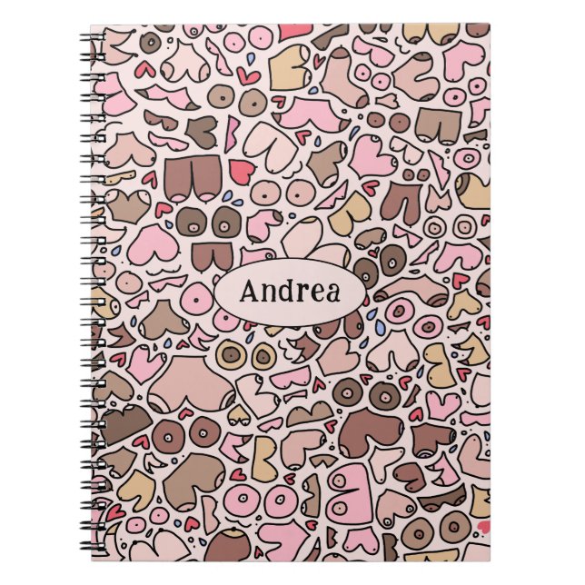 Name humour neutral breast pattern notebook (Front)