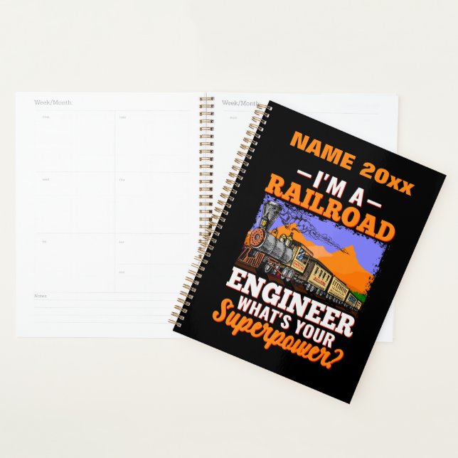 Name I'm Railroad Engineer What's Your Superpower? Planner (Display)