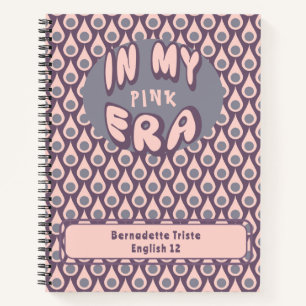 Name In My Era Midcentury Modern Pink Purple Notebook