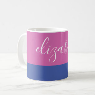 Name in Script Color Block Coffee Mug