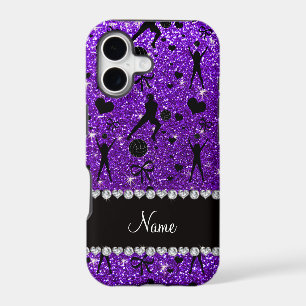 Name indigo purple glitter volleyballs hearts bows
