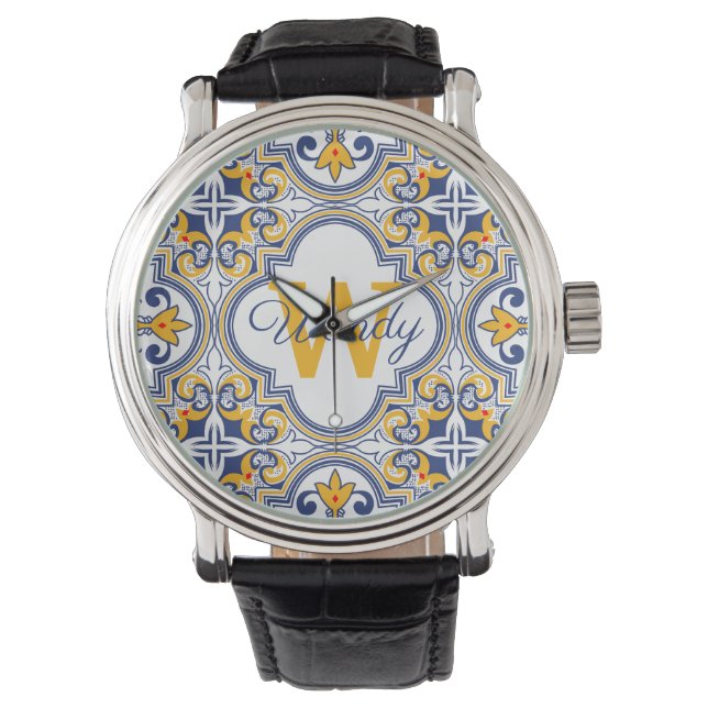 💙💛 Name + initial Azulejos  Watch (Front)
