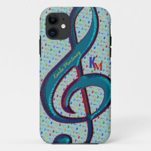 name initials clave musical note Case-Mate iPhone case