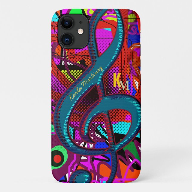name initials clave musical note Case-Mate iPhone case (Back)