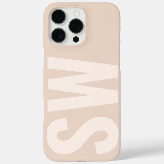 Name Initials Girly Champagne Pink Custom Monogram Case-Mate iPhone Case (Back)