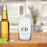 Name initials simple unique can glass<br><div class="desc">Personalise and add your monogram initials and full name.</div>