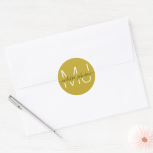 Name inside letters classic round sticker