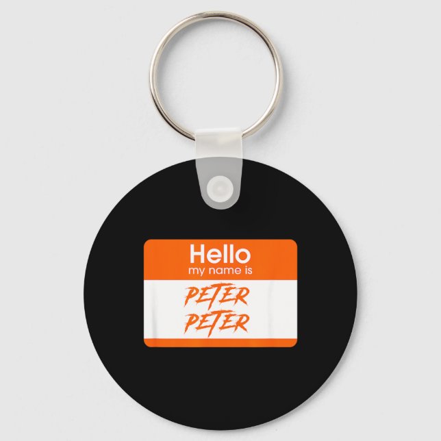 Name is Peter Peter Pumpkin Eater Funny Halloween Key Ring (Front)