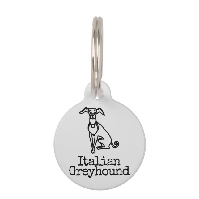 Name Italian Greyhound Pet Tag (Front)