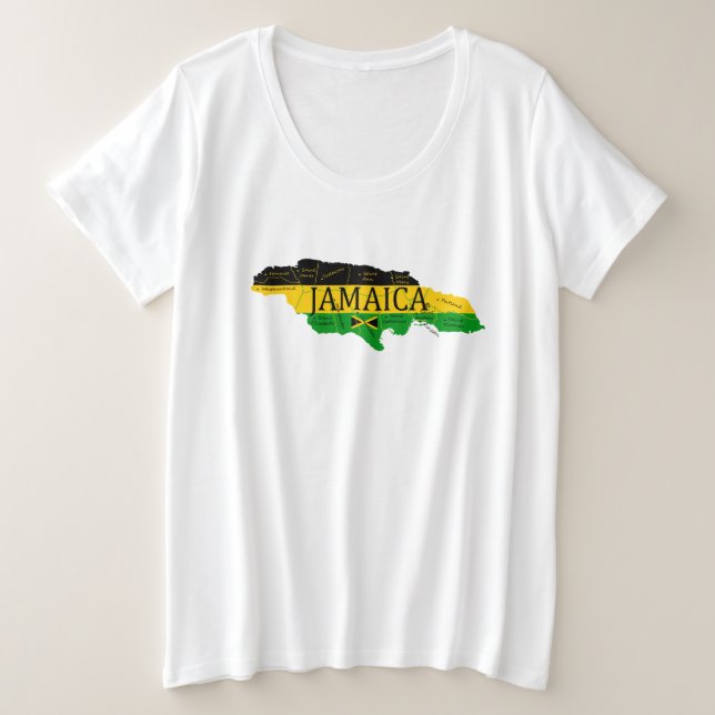 Name Jamaica Parishes Flag Colours Art T-Shirt Plus Size T-Shirt (Design Front)